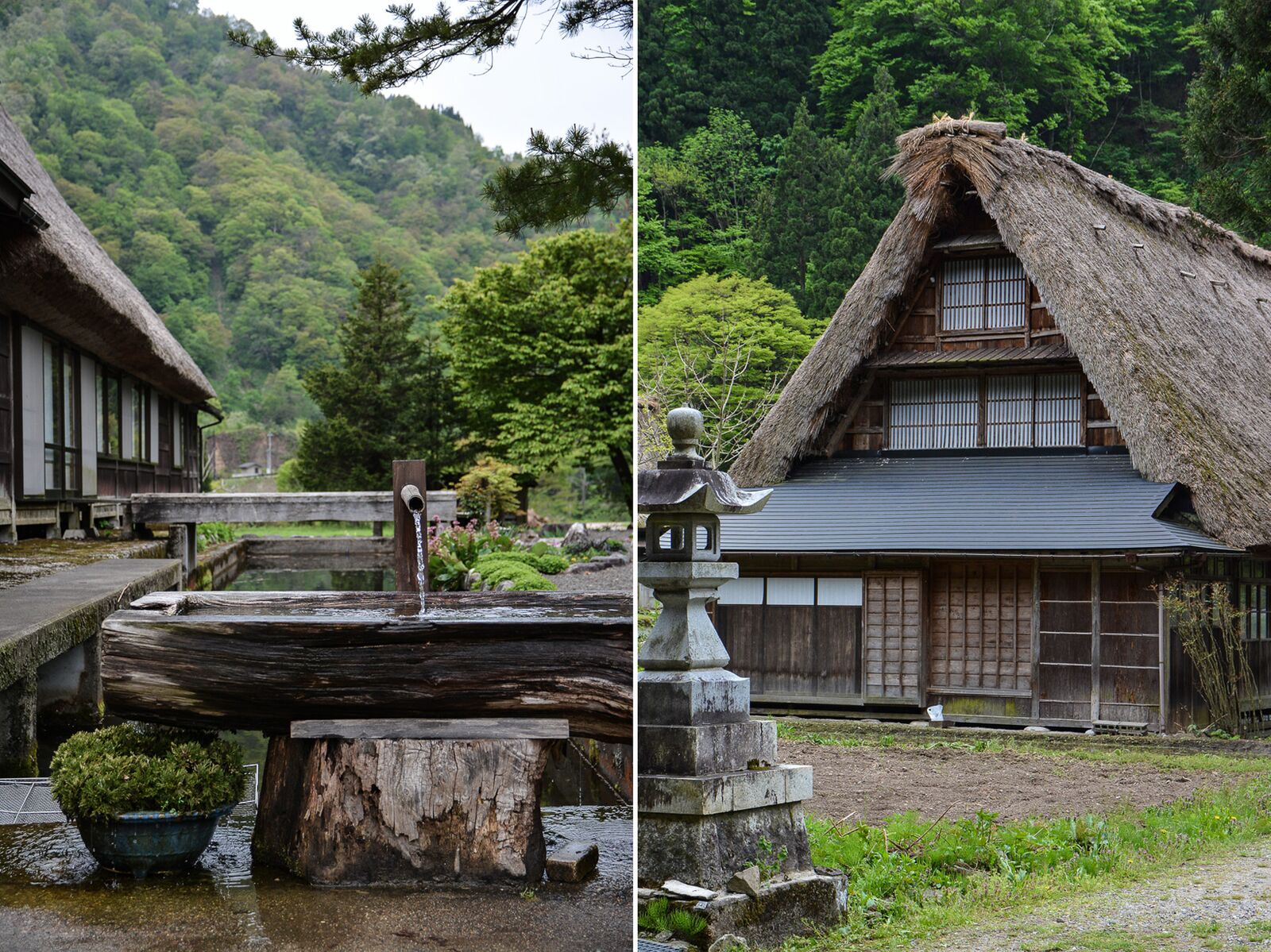 voyage dans le village Suganuma dans les Alpes Japonaises au Japon dans la région de Shirakawa-go