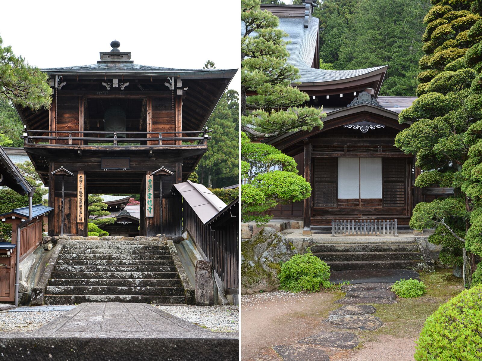  temples de Higashiyama Teramachi avec le temple Unryuji à Takayama dans les alpes japonaises, Japon