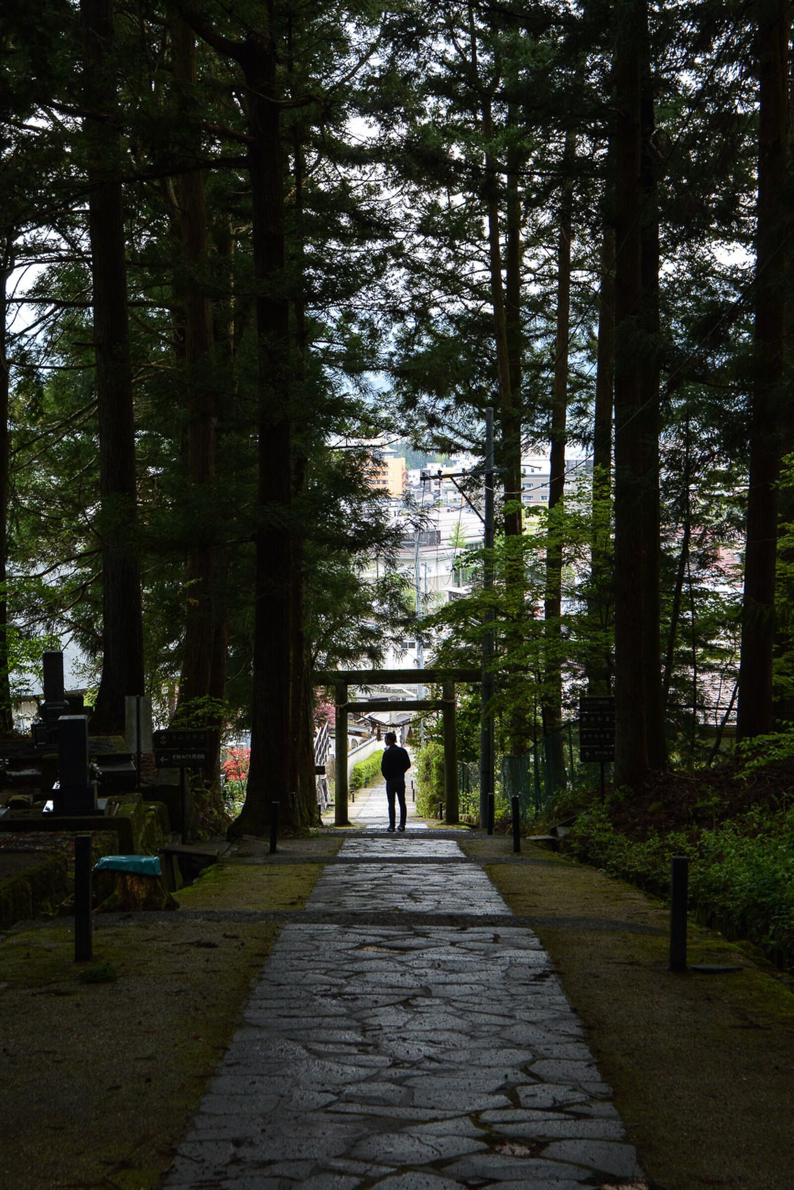  temples de Higashiyama Teramachi avec le sanctuaire Higashiyama Hakusanjinja à Takayama dans les alpes japonaises, Japon