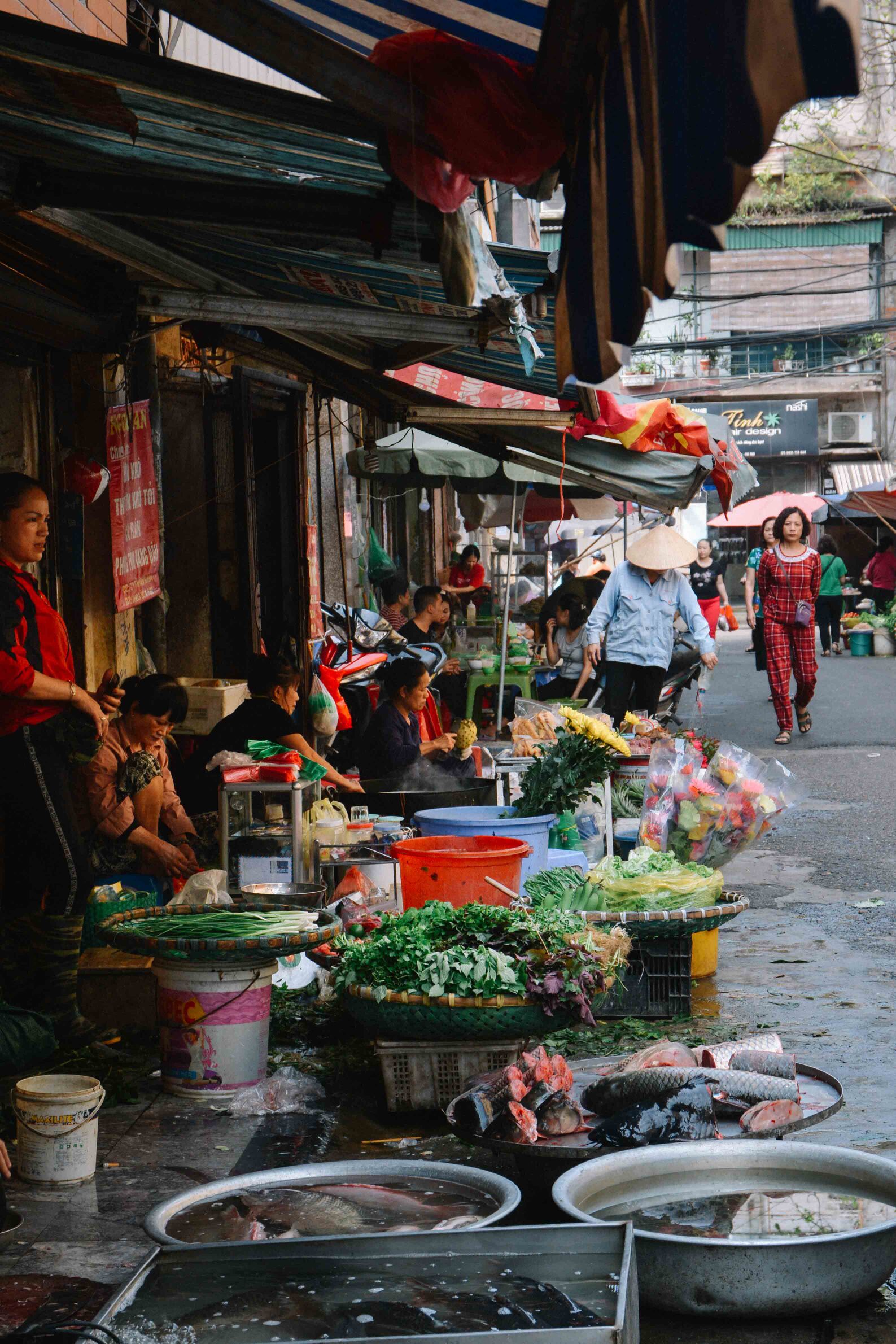 le marché de Hanoi, au Vietnam